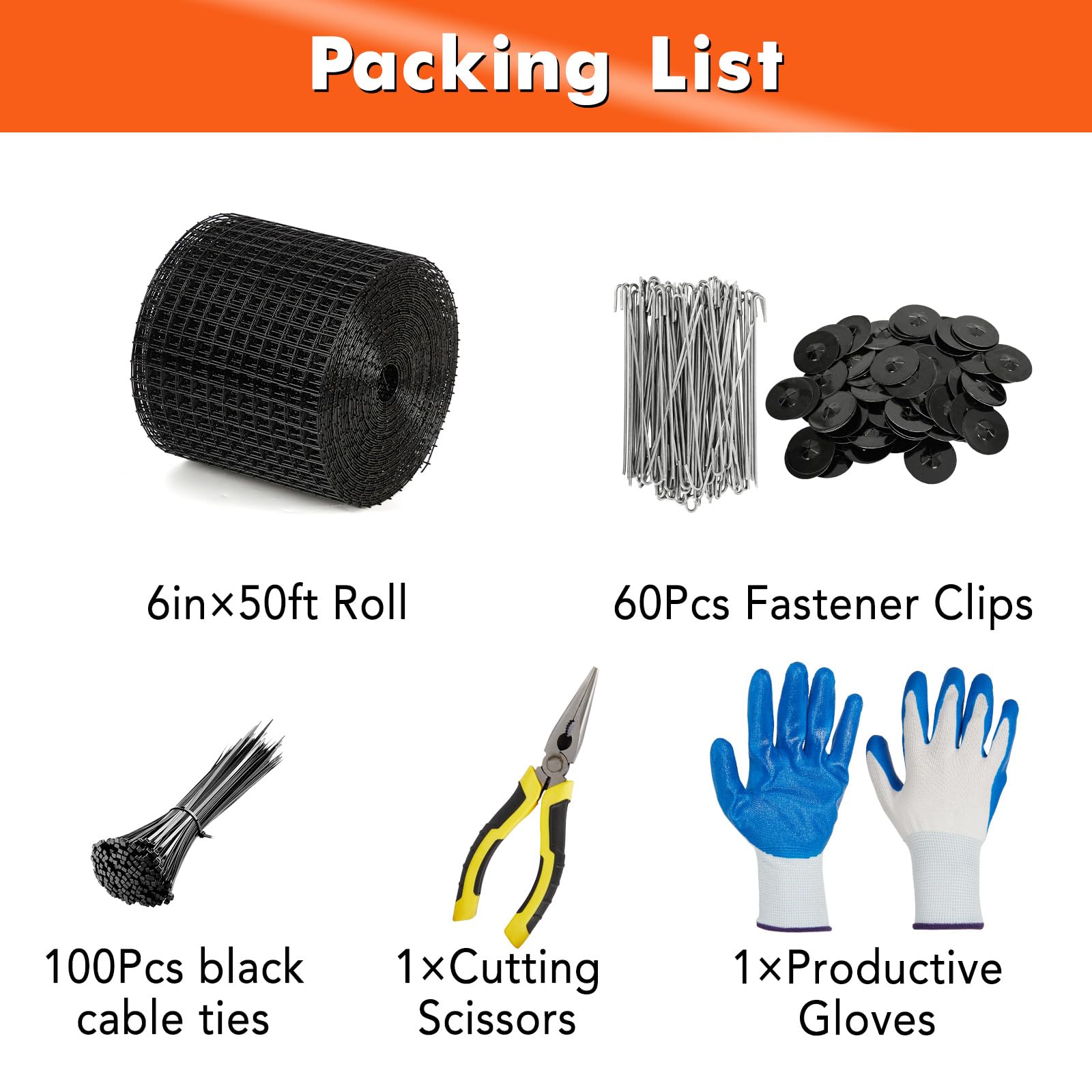 Garvee Solar Panel Bird & Critter Guard Kit 6“ x 50‘ PVC Coated Wire Mesh 1/2" Critter-Proof Mesh Includes Fasteners Gloves Pliers Outdoor Protection