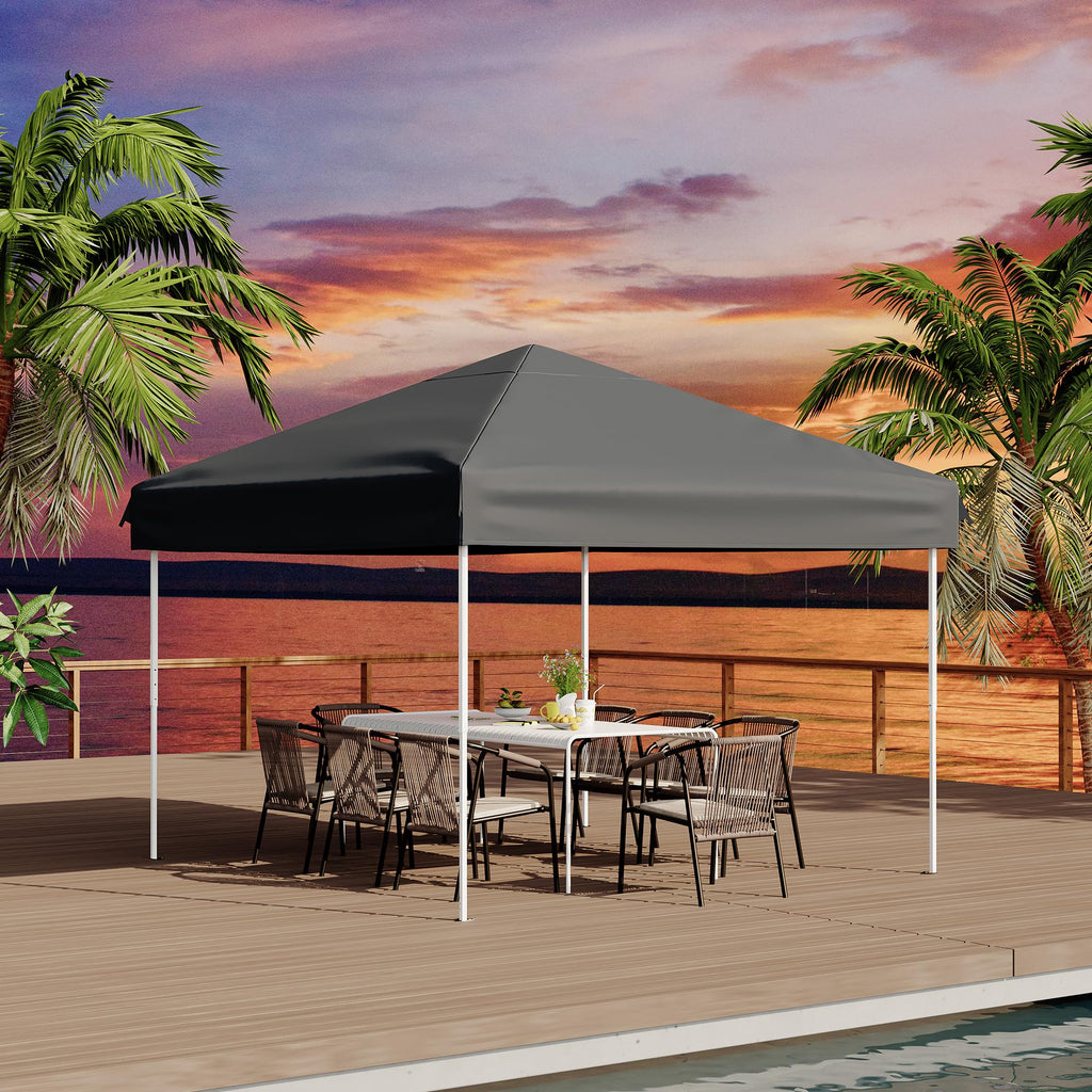 Garvee 10x10 Pop Up Canopy Tent Waterproof Portable with Full Truss Frame, UPF 50+ Fabric, Adjustable Height, Sandbags & Stakes for Camping & Beach