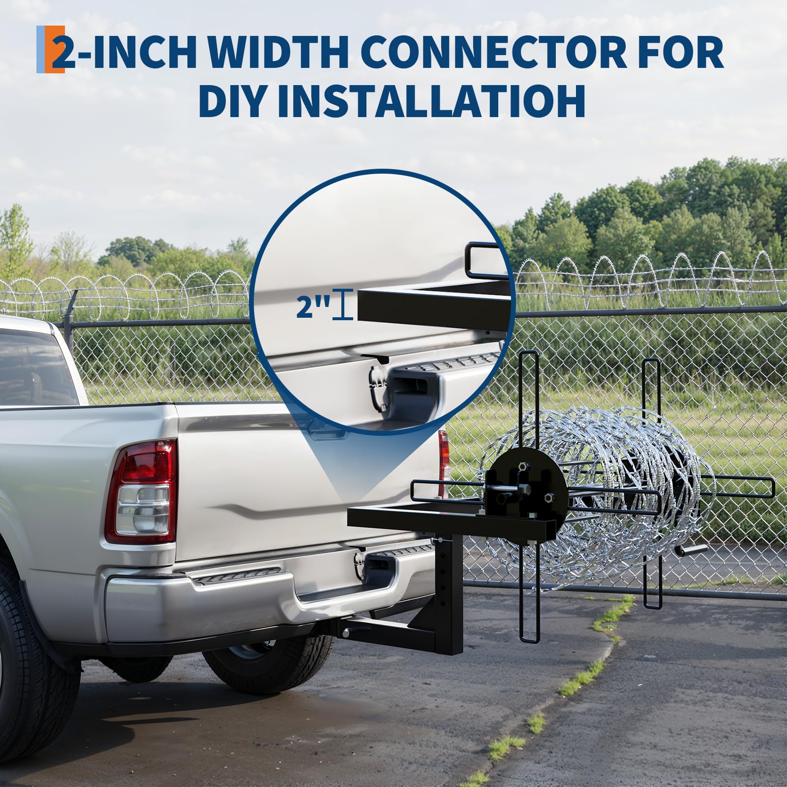 Garvee Versatile 1-Point Manual Implement Lift & Wire Unroller for ATV/UTV Tractors – 2" Receiver Hitch – Includes Mounting Bolts – Perfect for Plowing, Cultivating, Fence Stretching, Towing Implements, 2 Inch
