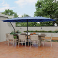Garvee 15ft Double-Sided Rectangular Pool Umbrella with Base – 133 sq.ft Shade, Manual Crank, 180G Polyester, Rust-Resistant Steel for Patio & Poolside