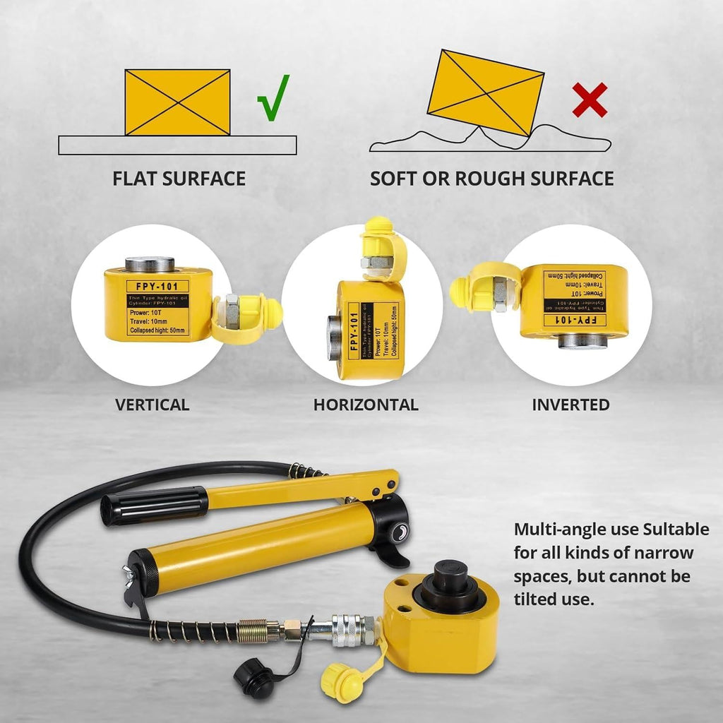 Garvee 20T Hydraulic Cylinder Jack Porta Power Mini Hydraulic Power Ram Lifting Cylinder Low Profile Jack Portable for Shipbuilding Bridge Construction