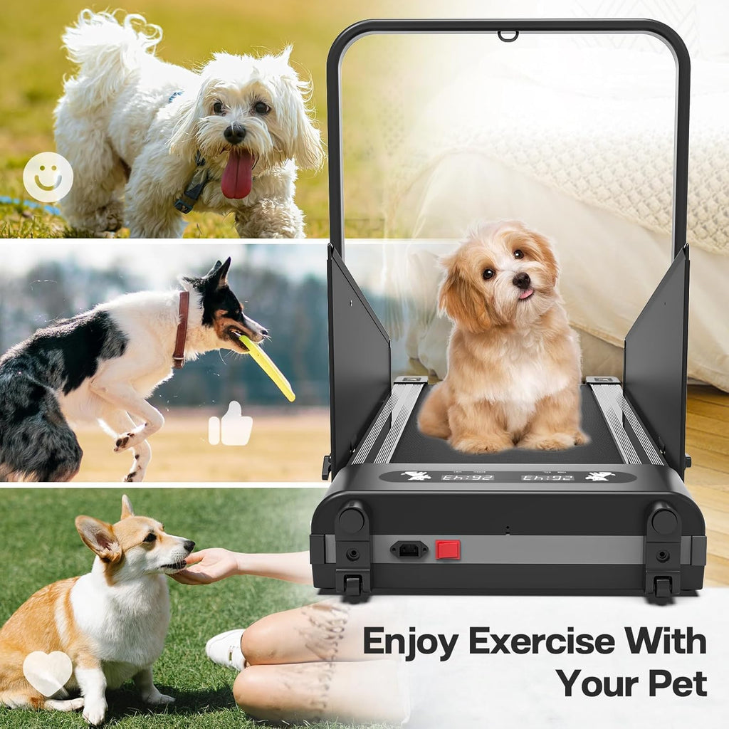 Garvee Dog Treadmill for Small and Medium Dogs, 2.5 Hp Foldable Pet Treadmill for Doggy Running Machine, 2 in 1 Foldable Pet Pacer Treadmill Pad with LED Display for Home Use, Black