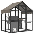 Garvee Catio Outdoor Cat Enclosure, Large Catio with Weatherproof Roof, Channels & Side Door, UV Proof Cover, Huge Condo, Platform, Aluminum Outdoor Cat Enclosure, 70"Lx48"Wx76"H