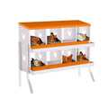 Garvee 8-Hole Bracket Legs Chicken Nesting Box Galvanized Steel Rustproof Automatic Egg Collection Ventilated Easy Install Wall or Freestanding for Chicken Coop Orange