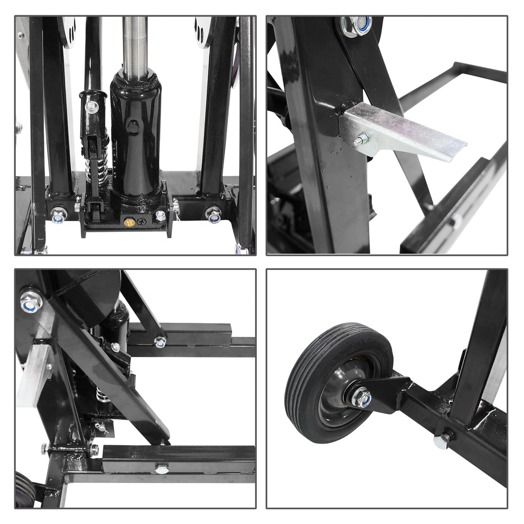 Garvee 550 lbs Lawn Mower Lift Jack for Riding Mowers, Adjustable Fit, Durable Steel, Secure Lock, Fits Lawn Tractors & Zero Turn Mowers, Garage Use