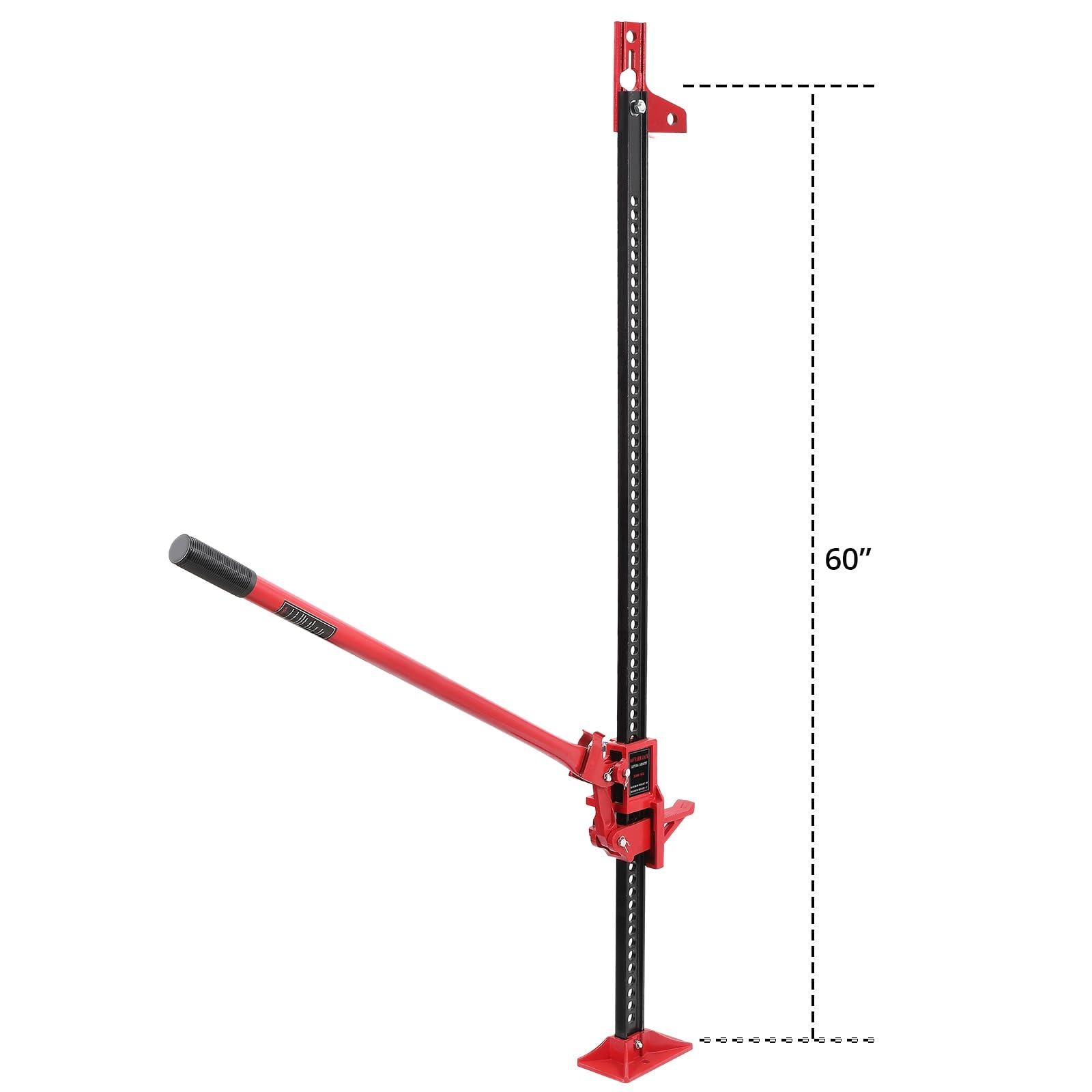 Garvee 60'' High Lift Farm Jack 7000lb Capacity Ratcheting Heavy-Duty Steel Durable Rust-Resistant Triangular Head Off-Road Rescue