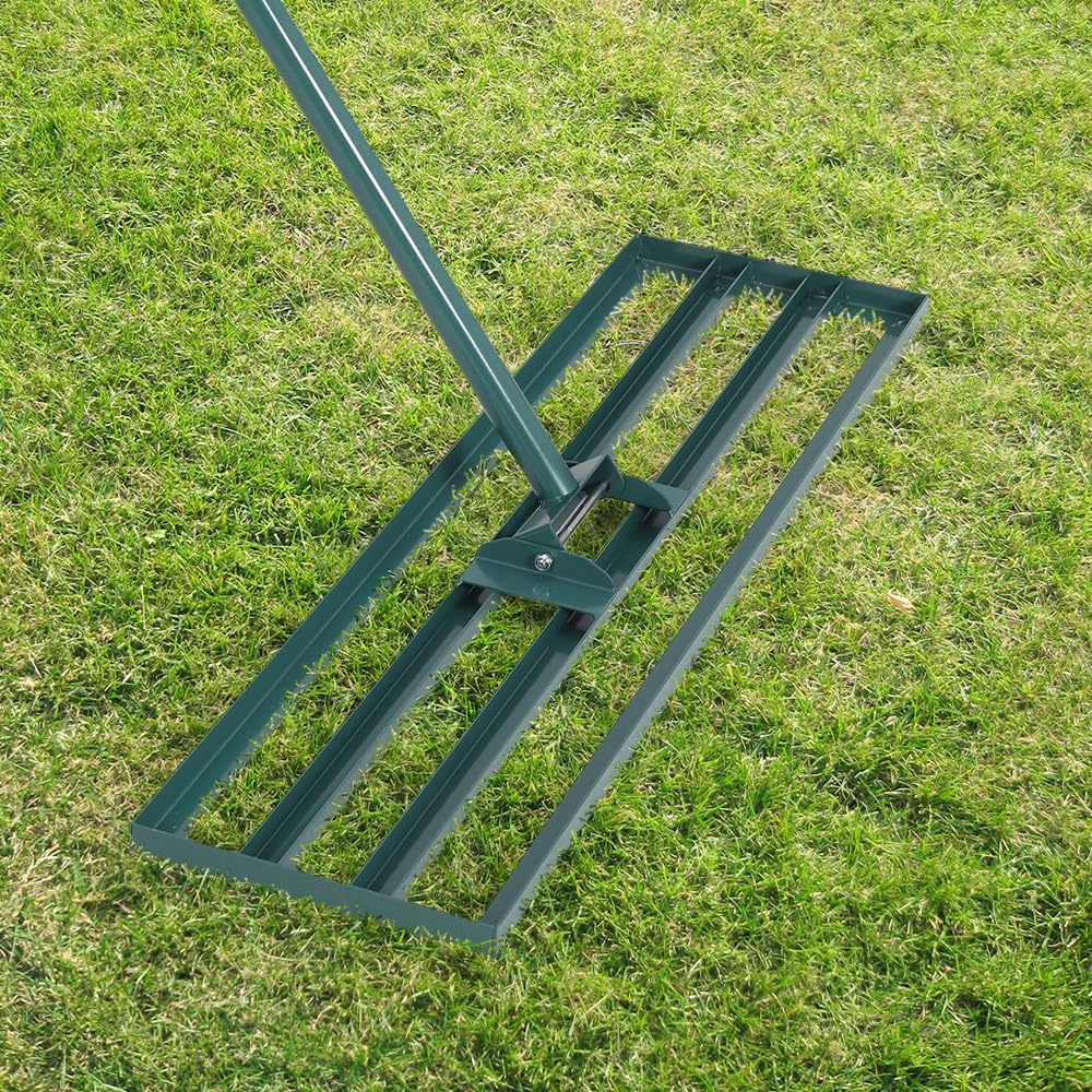 Garvee Lawn Leveling Rake 36"x10" Handle 6' Heavy-Duty Steel Handle Rust-Resistant Ergonomic Grip Garden Golf Farm