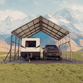 Garvee 20 x 20 ft Metal Carport Kit, Heavy-Duty 2-Car Shelter with 120° Vertical Roof, 173 in Peak Height for RVs & Tractors