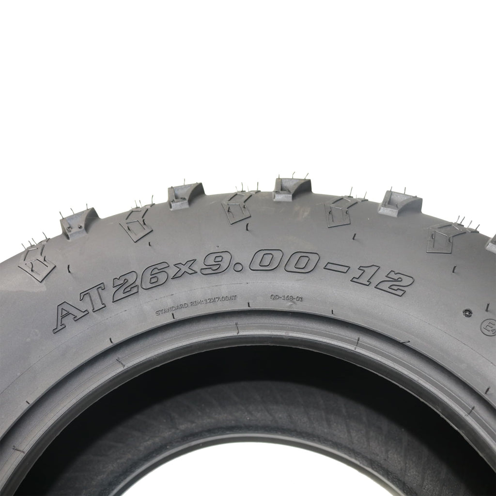 Garvee Set of 2 AT26x9-12 ATV UTV Off-Road Tires 26x9-12 6-Ply Durable Tubeless All-Terrain Wide Footprint for Trail Riding