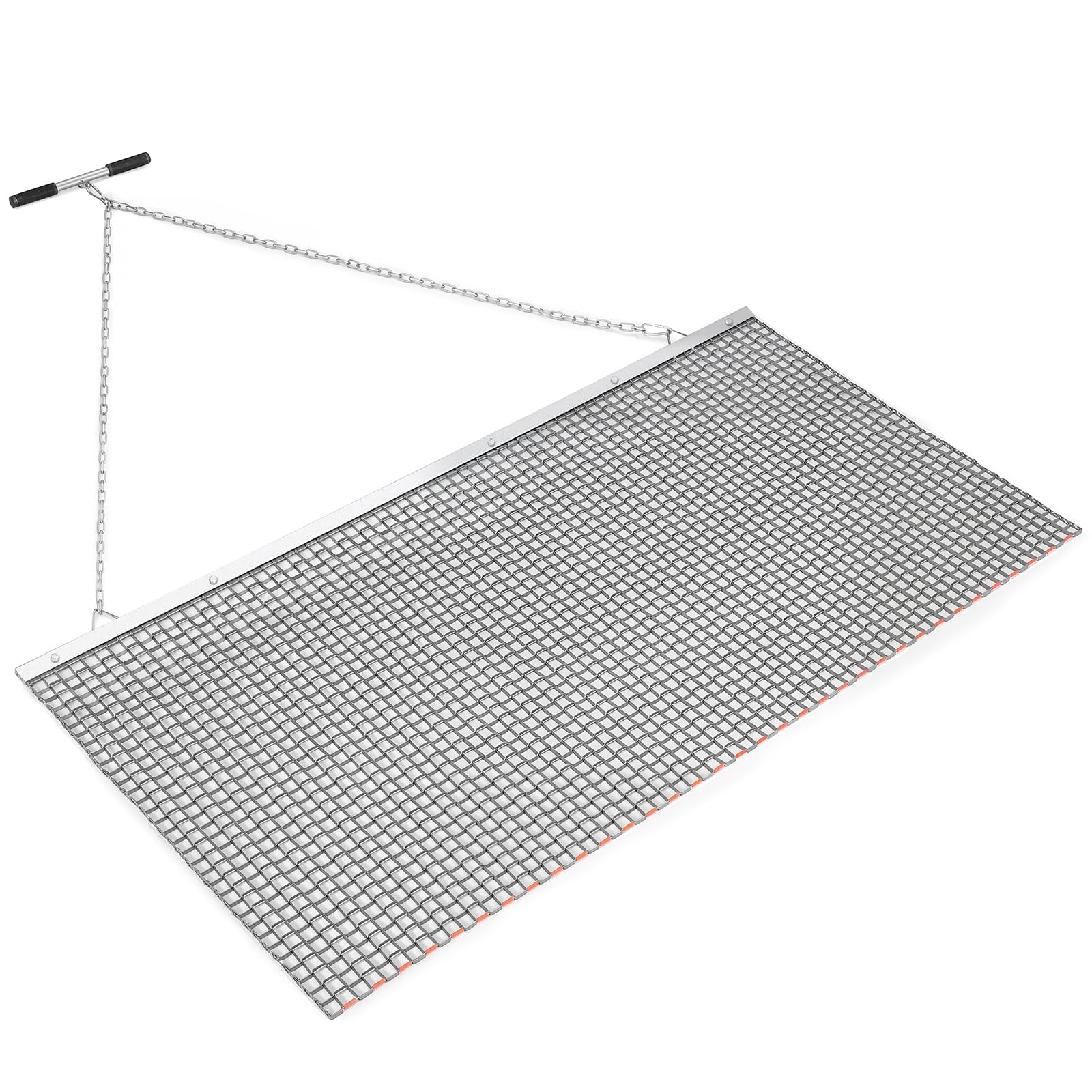 Garvee 6x3 Ft Steel Drag Harrow Heavy Duty Rust Resistant Roll Up Non Slip Handle ATV UTV Farm Lawn Field