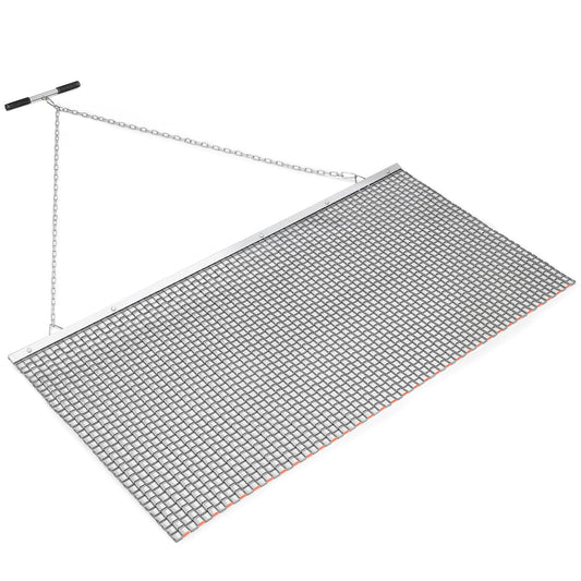 Garvee 6x3 Ft Steel Drag Harrow Heavy Duty Rust Resistant Roll Up Non Slip Handle ATV UTV Farm Lawn Field