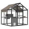 Garvee Catio Outdoor Cat Enclosure, Large Catio with Weatherproof Roof, Channels & Side Door, UV Proof Cover, Huge Condo, Platform, Aluminum Outdoor Cat Enclosure, 70"Lx72"Wx76"H