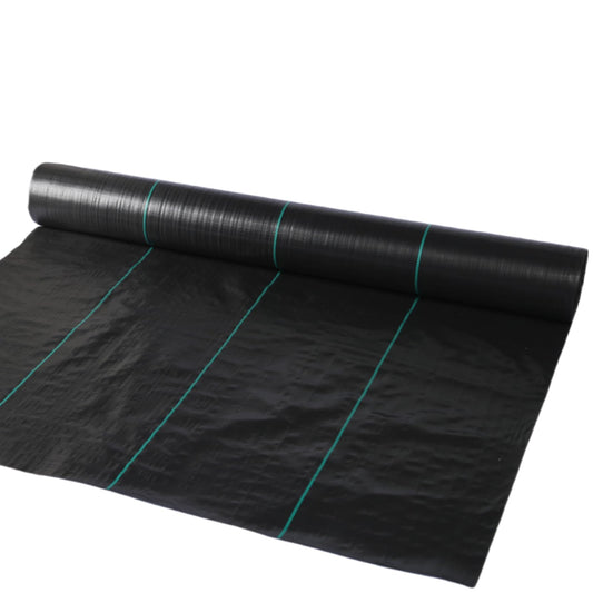Garvee 3 ft × 600 ft Weed Barrier Landscape Fabric, 3.2 oz Woven Polypropylene Ground Cover with Green Guide Lines for Garden, Flower Beds & Gravel