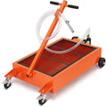 Garvee Oil Drain Pan 20 Gallon Low Profile, 12V Electric Pump, 8.2 Ft Hose T Folding Handle, for Truck RV Bus Oil Change, Orange