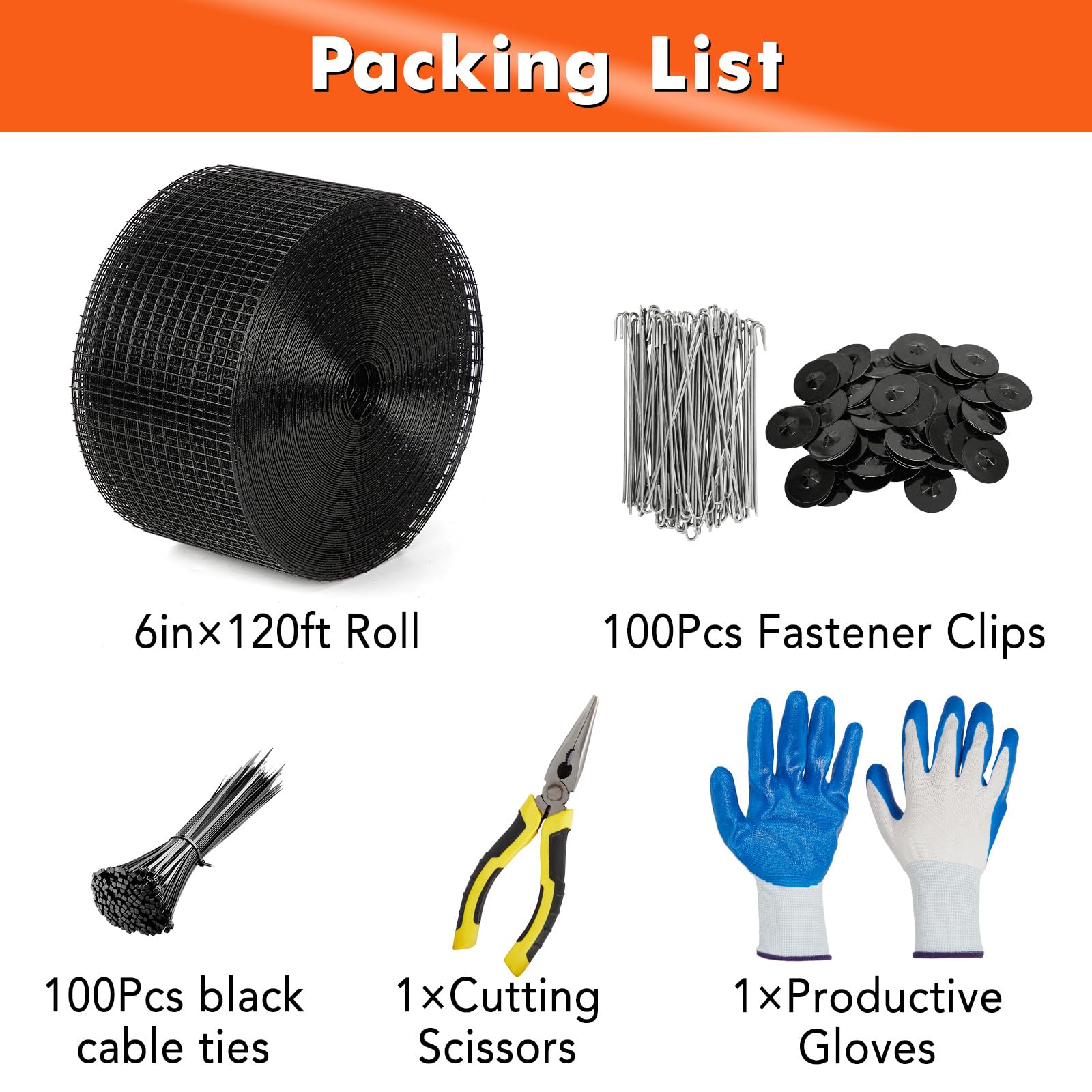 Garvee Solar Panel Bird & Critter Guard Kit 6"x120’ PVC Coated Wire Mesh ½-Inch Grid DIY Installation Fastener Clips Cable Ties for Outdoor Solar Protection