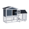 Garvee 54'' Rabbit Hutch Indoor Outdoor Rabbit Cage, Two Floors Wooden Rabbit Cage Indoor, Wooden Chicken Coop Guinea Pigs Pet House Cage with Run, Pull Out Tray, Asphalt Roof for Small Animals