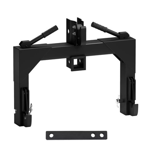 Garvee 3-Point Quick Hitch for Cat 0 & 1 Tractors - 3000 lbs Lift, 2" Receiver, 3" Steel Tubing, Adjustable 15"-18" Level, Black, Easy Install