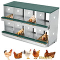 Garvee Chicken Nesting Box 8 Holes Heavy Duty Galvanized Steel Two-Tier Egg Collection Manual Included for Chicken Coop