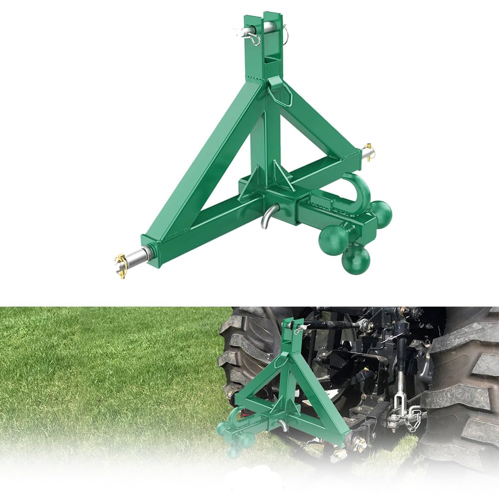 Garvee 3 Point Hitch Receiver for Category 1 Tractor, 2" Receiver, Heavy Duty Trailer Hitch, Forged Steel, Rust-Resistant, Quick Hitch Compatible, Farm & Construction Use