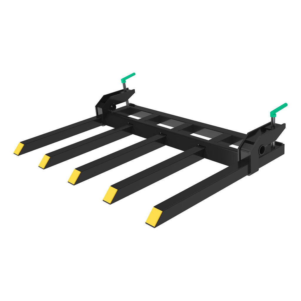 GARVEE 2500LB Clip-On Debris Forks - Fits 42-48" Buckets, Heavy-Duty Steel Quick-Mount Forks for Loaders/Skid Steers