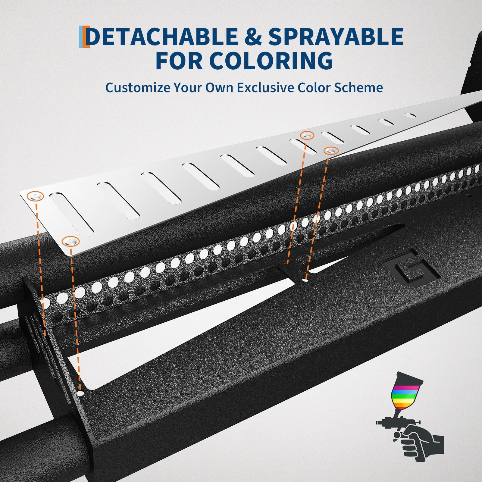 Garvee 6" Running Boards for 2005-2023 Toyota Tacoma Double Cab, Bolt-On Steel Side Steps, Non-Slip Textured Surface, Black Powder Coated Direct Fit Nerf Bars