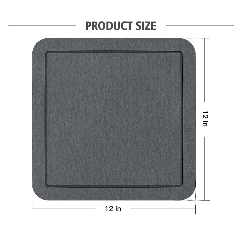 Garvee Diatomite Plant Saucer, Fast-Absorbing Plant Pot Tray with Deep Grooves, Natural Stone Drainage Tray for Indoor Plants, Decorative Holder for Soap & Sponge, Easy to Clean with Sandpaper, Eco-Friendly