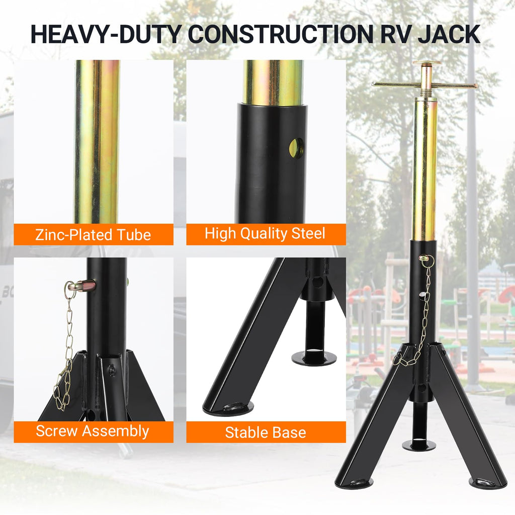Garvee 6000 lbs RV Scissor Jacks - 3-Ton Stabilizer Jack Stands, Adjustable Height from 16" to 30", Set of 2, Durable and Reliable for Travel Trailers, RVs, and Campers