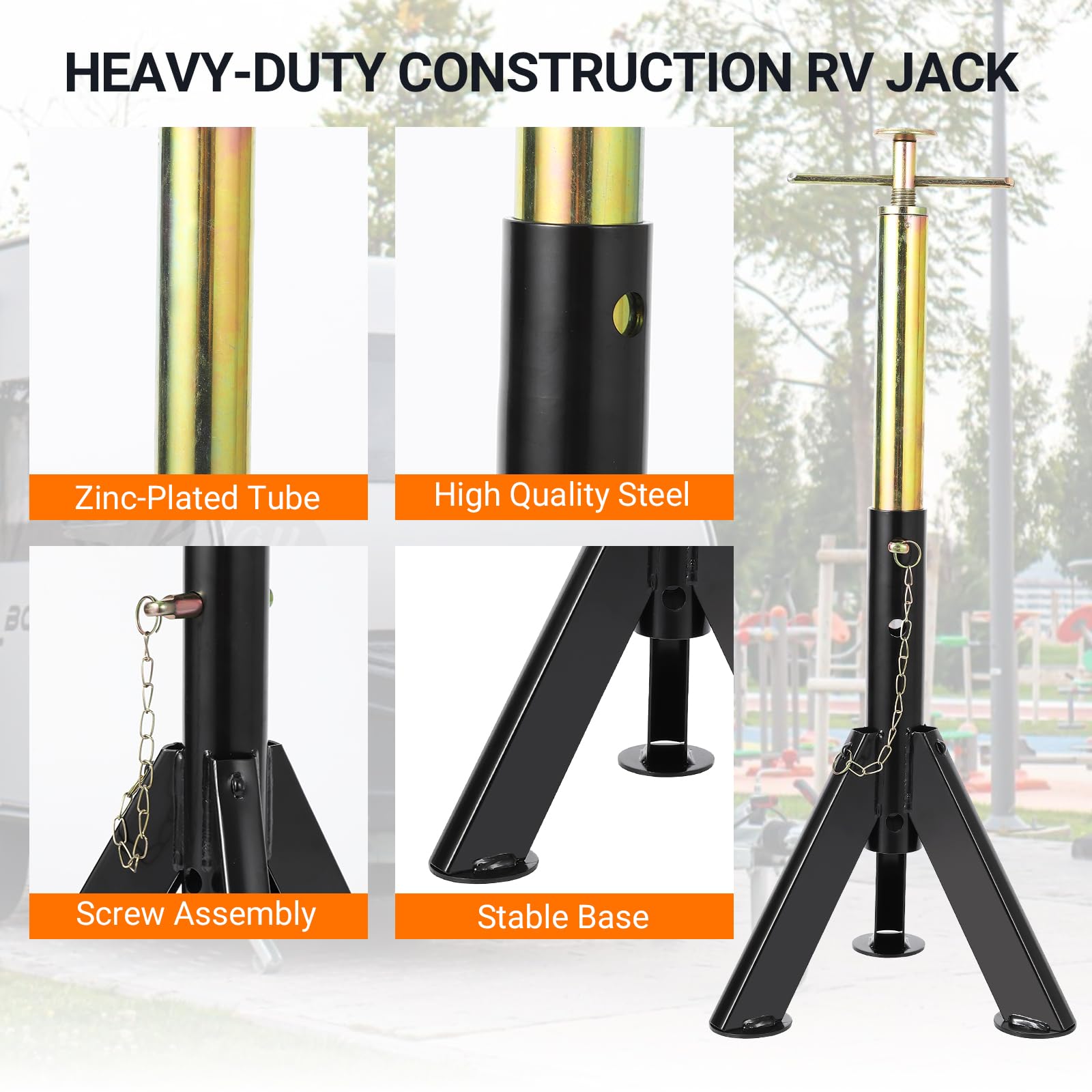 Garvee 6000 lbs RV Scissor Jacks - 3-Ton Stabilizer Jack Stands, Adjustable Height from 16" to 30", Set of 2, Durable and Reliable for Travel Trailers, RVs, and Campers