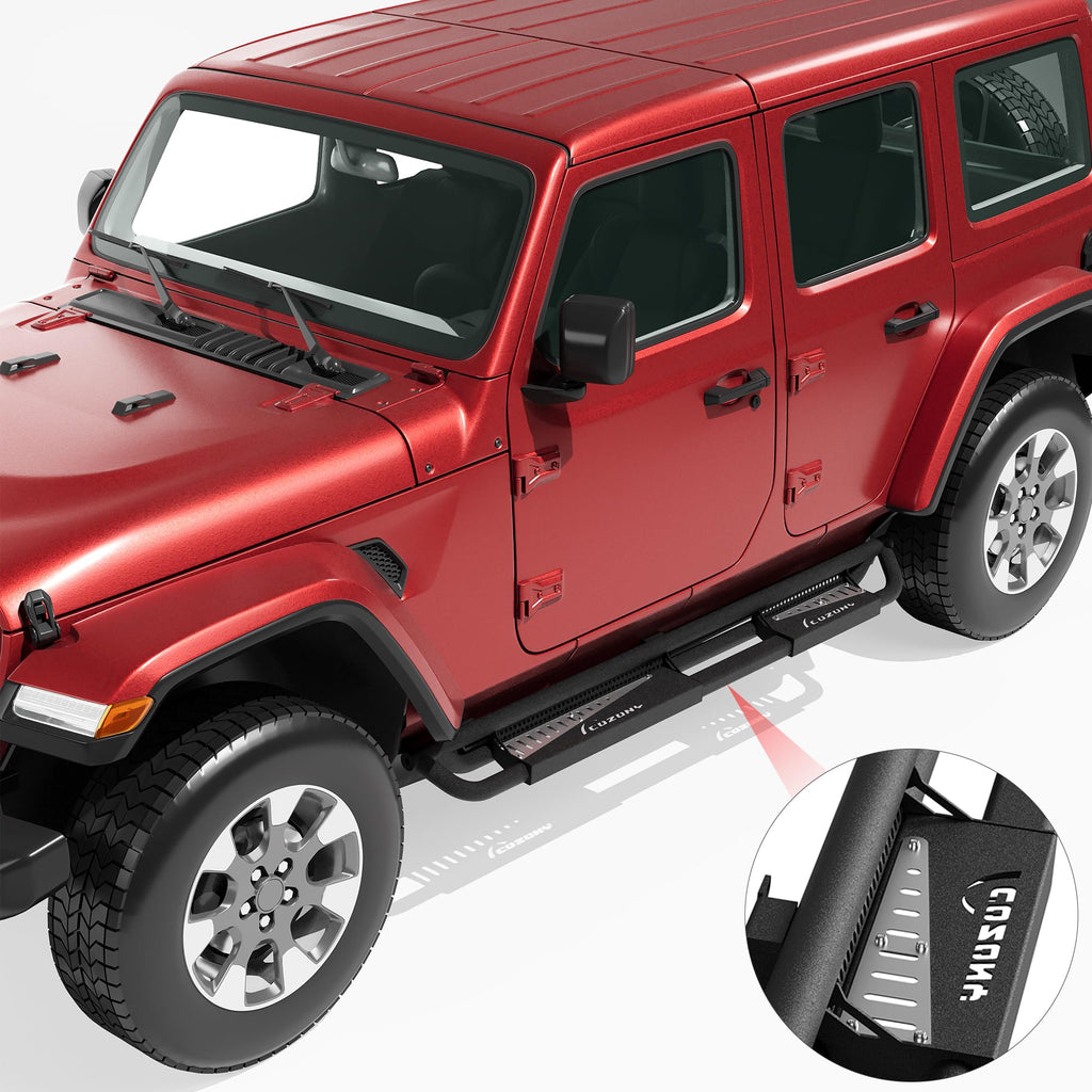 Garvee Running Boards Triple Tube 6-inch Drop Step Q235B Steel Powder-Coated Side Steps for 2005-2023 Toyota Tacoma Double Cab Off-Road