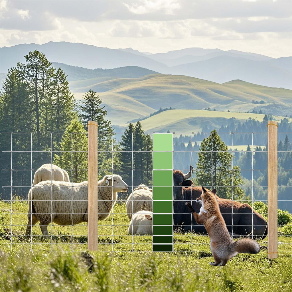 GARVEE 4'x164' Heavy Duty Galvanized Wire Mesh - 14-Gauge Steel Fence for Pasture/Stable/Yard Enclosure (Farm Fencing)