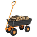 Garvee 600LB Capacity All-Terrain Yard Wagon – Heavy Duty Utility Cart with Quick-Dump & Adjustable Handle, Perfect for Hauling Soil, Plants, Gardening Tools, and Landscaping Work