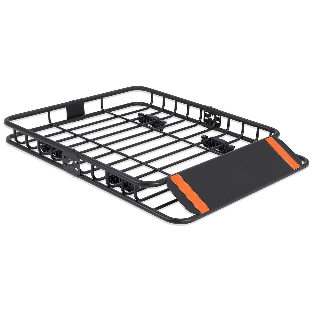 Garvee Roof Rack Basket 51x36x5 Cargo Carrier 200LBS Load Capacity PU Material Easy Installation Black Powder-Coated Universal Fit for SUV Truck RV