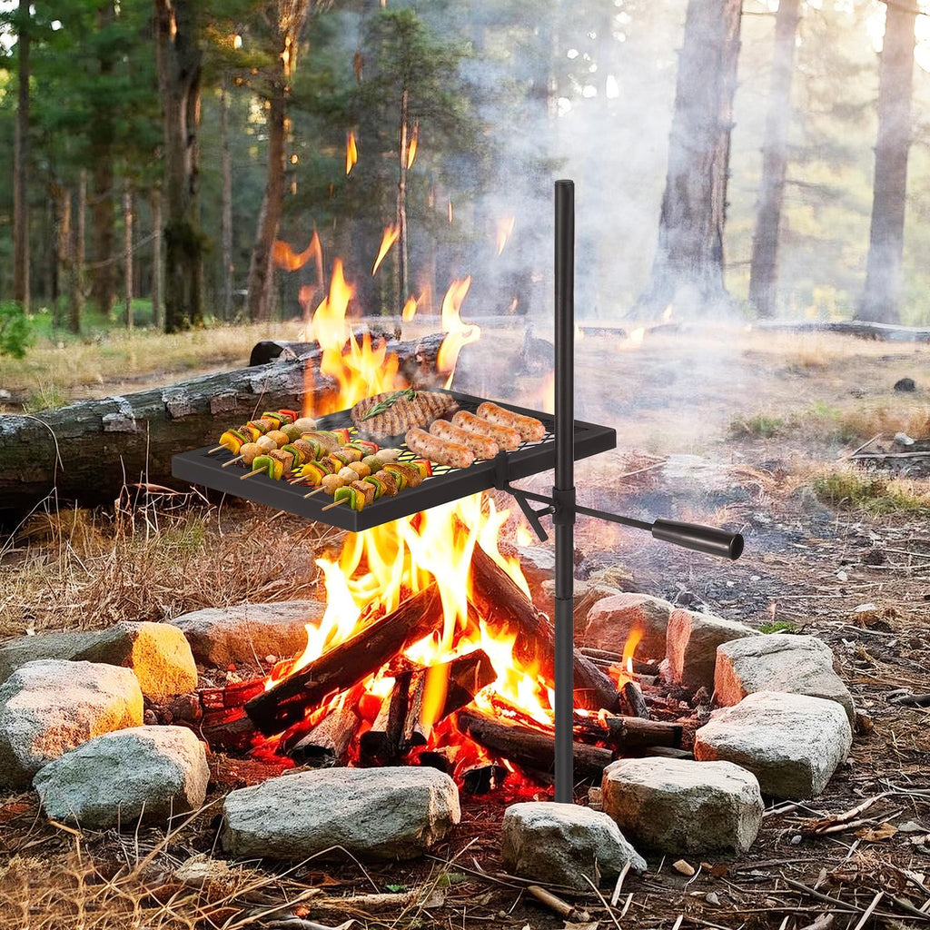 Garvee Alloy Steel Outdoor Grill with 600°F Coating - Heavy-Duty Folding & Freestanding Fire Pit Grates - Complete Accessories Kit - Durable, Portable, Versatile for Camping & Backyard
