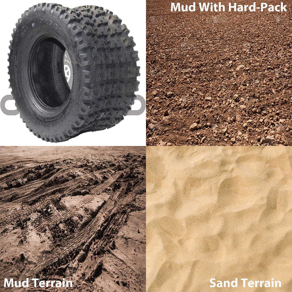 Garvee 2 Pack 20x10-10 ATV Tires All-Terrain 4 Ply Durable Rubber Tubeless Off-Road Sand Mud ATV UTV Trail
