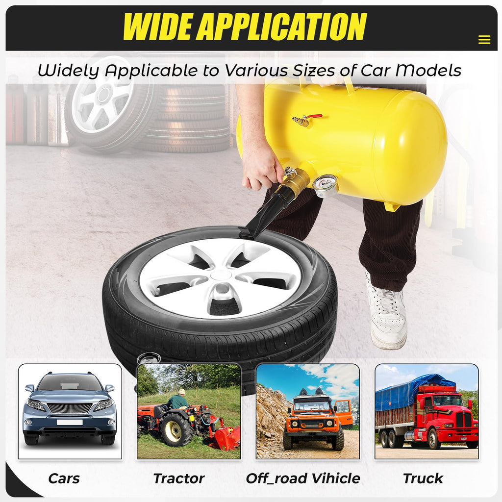 Garvee 5 Gallon Air Tire Bead Seater, Tire Bead Blaster w/Pressure Gauge & Handle, 145PSI Tire Burst Inflation Sealer Seater, Blaster Tool Seating Tire Inflator Car Truck ATV Tank