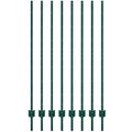 Garvee 7 ft Metal Fence Posts U-Channel Design Heavy Duty Steel Rust-Resistant Green Powder-Coated Adjustable Tabs Garden Yard Farm