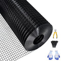 Garvee 48"x120' 19-Gauge Black PVC-Coated Wire Mesh - Welded Hardware Cloth 1/2"x1/2" (Rust-Resistant for Gardens/Coops)