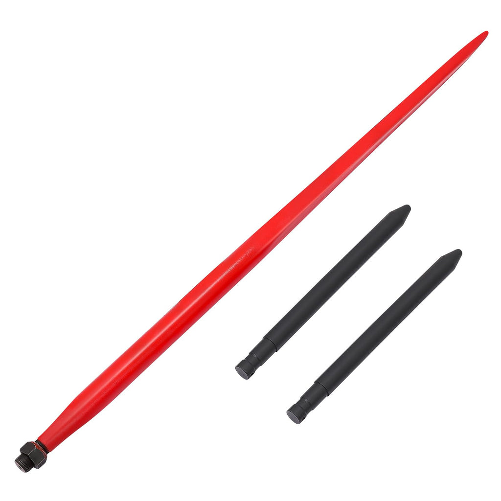 Garvee Hay Spear 49" 4000 lbs Capacity Quick Attach Steel Bale Spike with Stabilizer for Tractors and Loaders