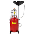 Garvee 20 Gallon Waste Oil Drain Tank, Air Operated Portable Oil Drainer with Adjustable Funnel & Measuring Cup, Heavy Duty Metal Construction, Wheels, for Automotive Workshops