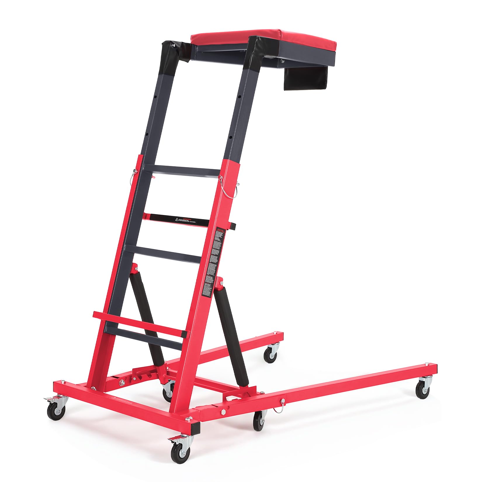 Garvee Top Automotive Creeper Adjustable Height 49.21-68.89" 400 LBS Capacity 6 Swivel Caster Wheels Foldable Steel Frame for Garage Maintenance