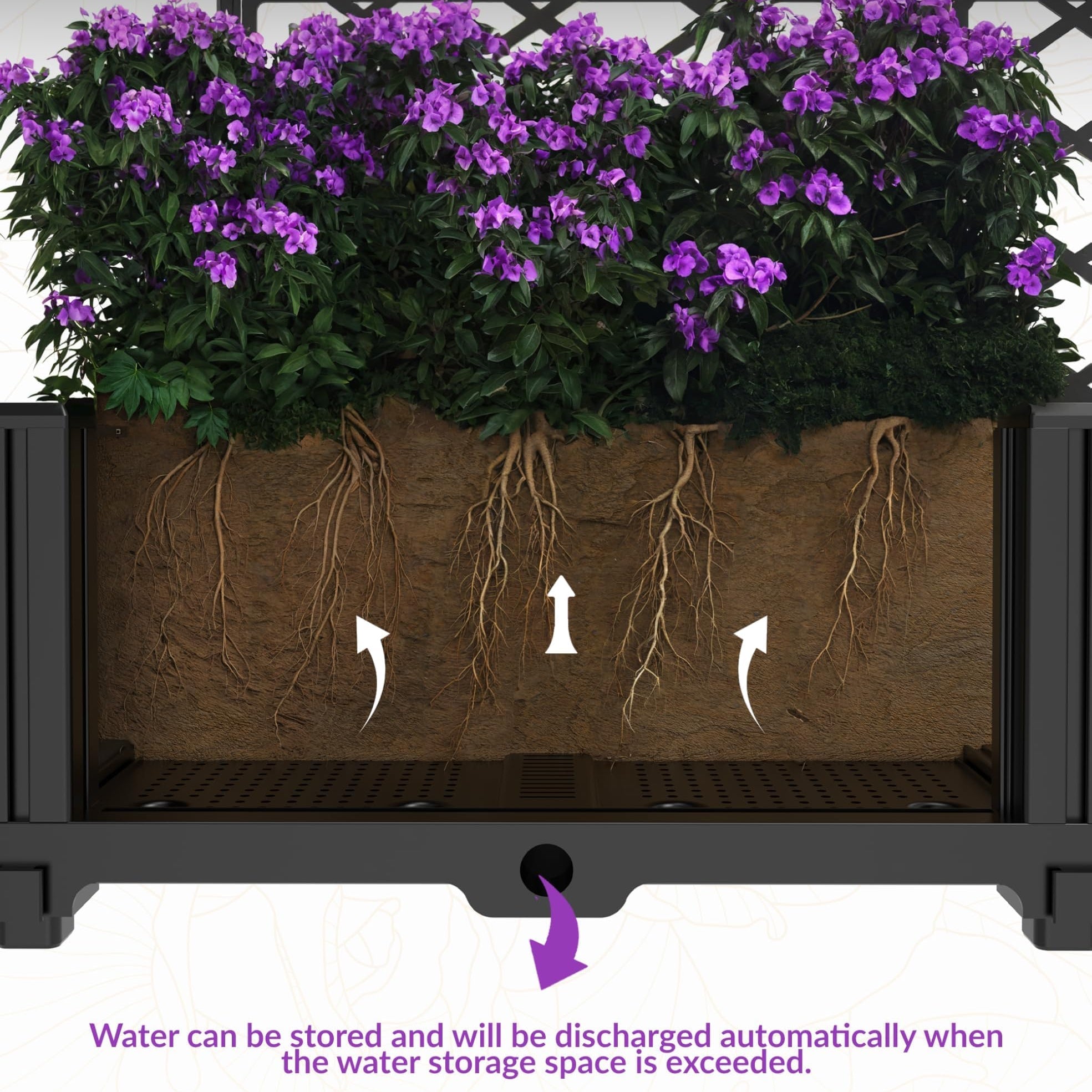 Garvee 3 PCS Raised Garden Bed with Trellis, 48" x 63" Plastic Planter Box for Climbing Plants, Outdoor Vertical Garden with Privacy Screen for Patio, Balcony, Backyard – Sturdy & Lightweight