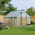 Garvee 8X16FT Polycarbonate Greenhouse with Aluminum Frame, Polycarbonate Greenhouse for Outdoors, Greenhouses with Ventilation and Rain Gutter, Aluminum Large Walk-in Greenhouses for Outside