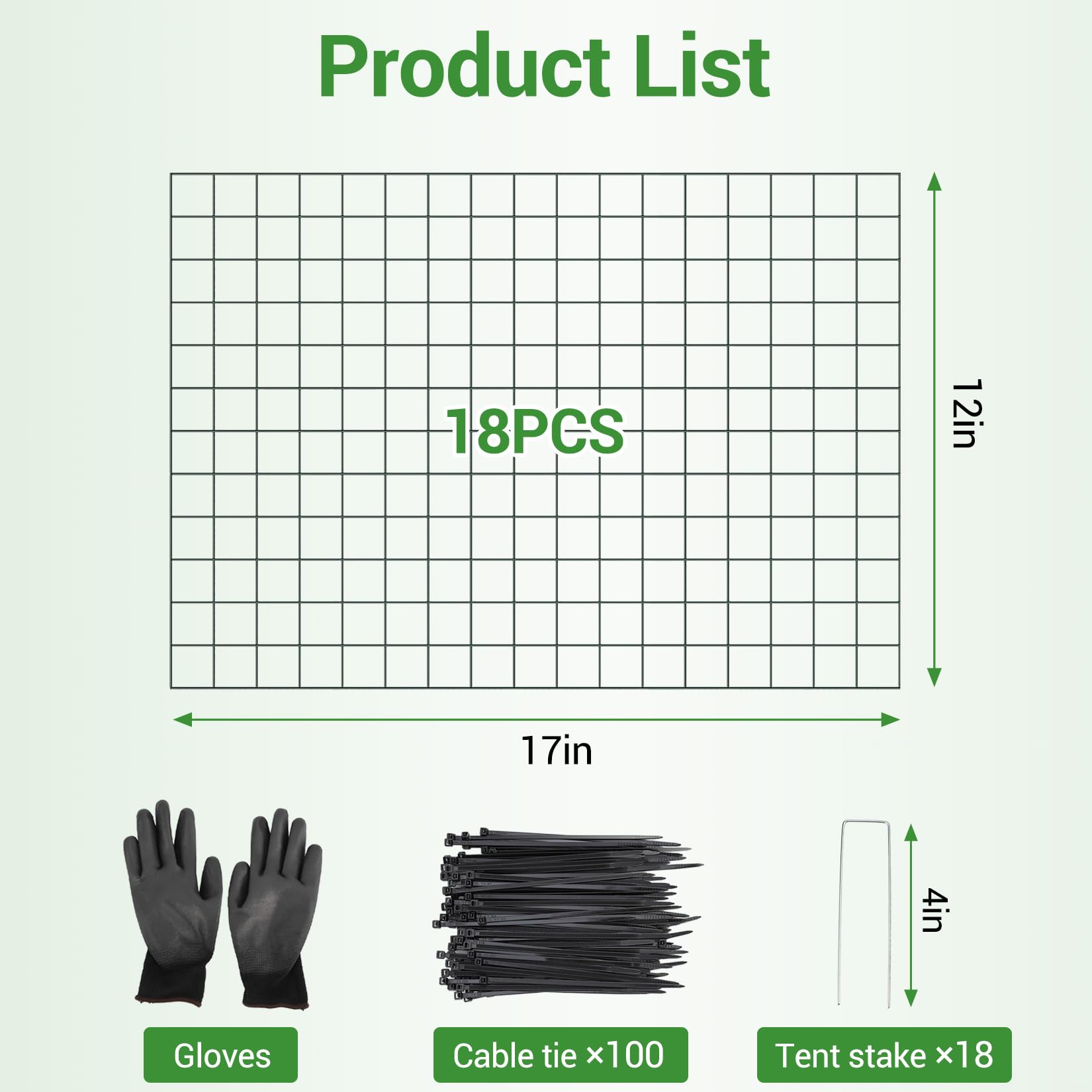 Garvee 18-Pack Heavy Duty Plant Covers with Stakes - Rust-Proof Coated Steel - Adjustable Cylindrical & Rectangular Cages - Includes Stakes, Ties, Gloves - Garden Protection for Vegetables & Flowers