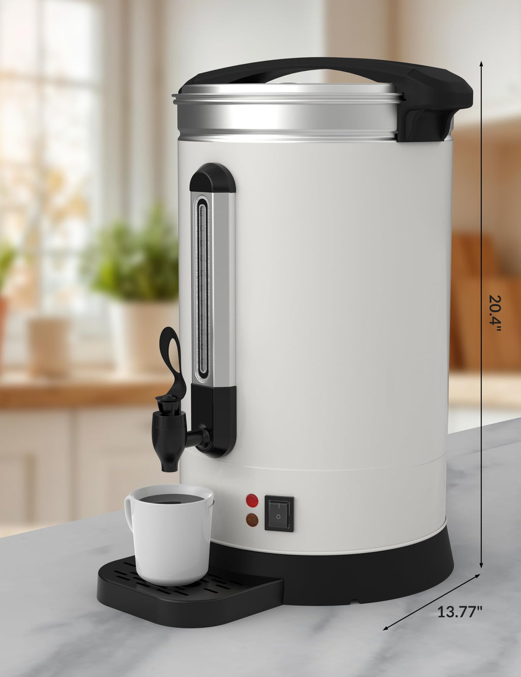 Garvee 80 Cups Coffee Urn,12L/3.2 Gallon Double Wall Commerical Coffee Maker for Buffet Catering Wedding Gathering,Large Capacity Hot Coffee Dispenser,Stainless Steel Hot Water Urn
