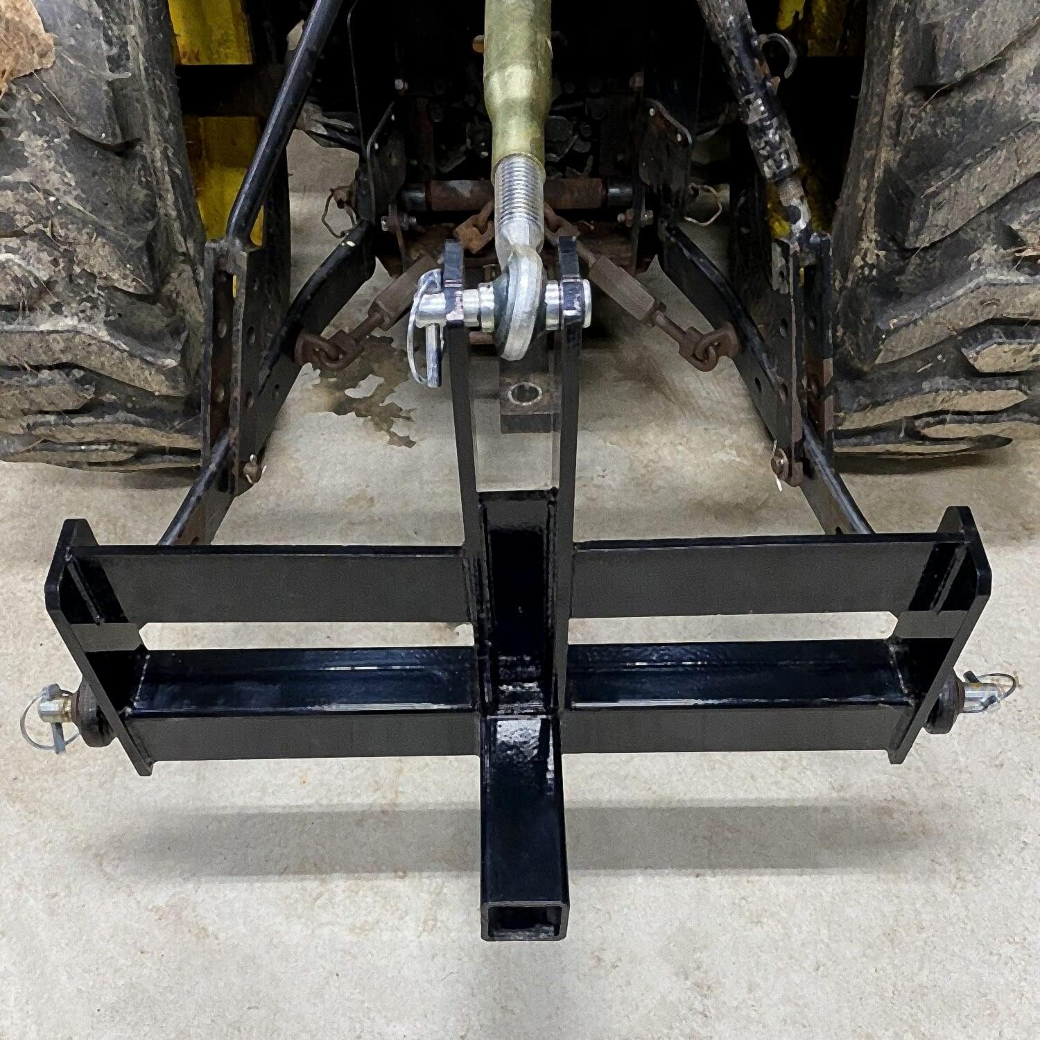 Garvee 3 Point Trailer Hitch with 2" Receiver for Category 1 Tractors - Heavy-Duty Steel, Quick-Install, Rust-Resistant, Includes Suitcase Weight Brackets - Industrial Use