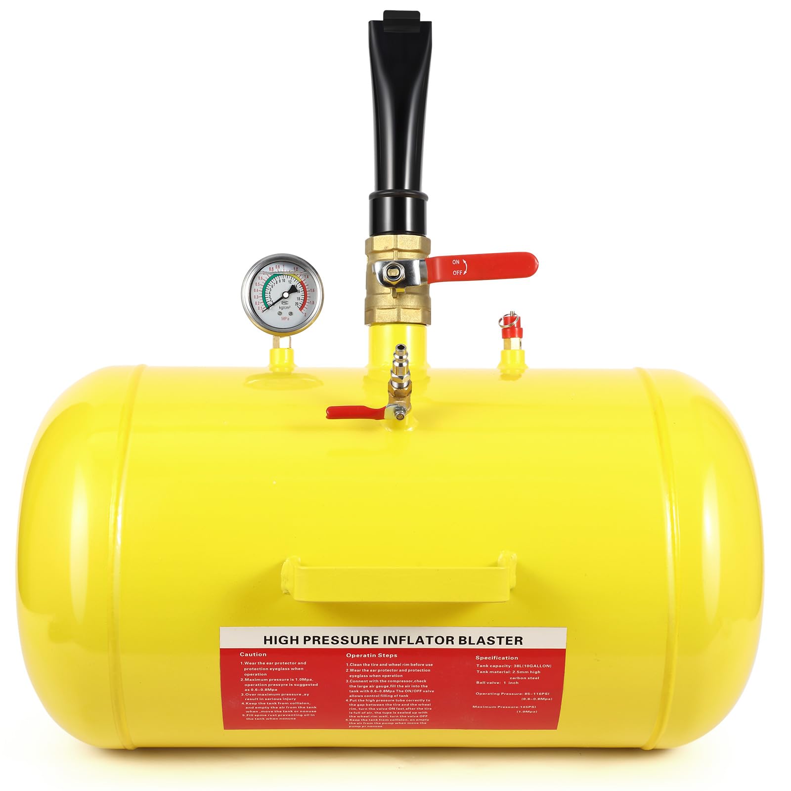 Garvee 5 Gallon Air Tire Bead Seater, Tire Bead Blaster w/Pressure Gauge & Handle, 145PSI Tire Burst Inflation Sealer Seater, Blaster Tool Seating Tire Inflator Car Truck ATV Tank