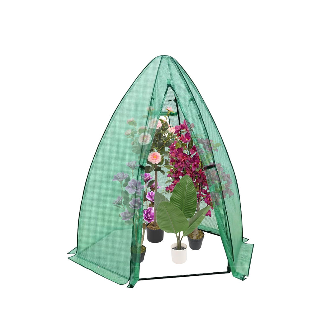Garvee Outdoor Greenhouse for Plants, Hexagonal Portable Plant House with PE Cover, Zipper Door, Mesh Window, Stable Frame—Weather & Animal Protection for Vegetables, Flowers, Fruits, Herbs