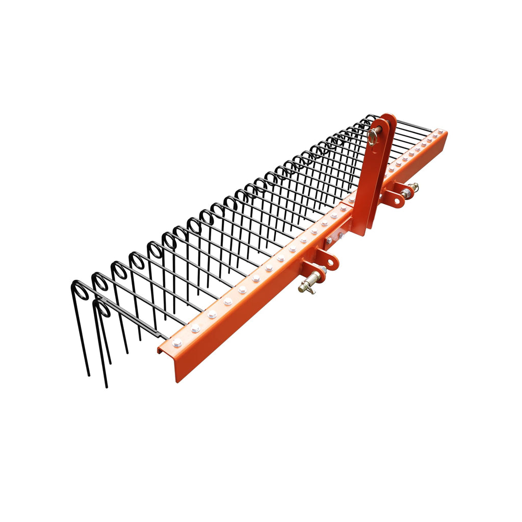 Garvee 72 Inch Pine Straw Rake Powder Coated Steel 30 Tines 3 Point Attachment Durable Rust-Resistant Landscape Garden