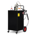 Garvee 30 Gallon Portable Fuel Caddy Stainless Steel Manual Pump Anti-Leak Clear Gauge Wheels Outdoor Use