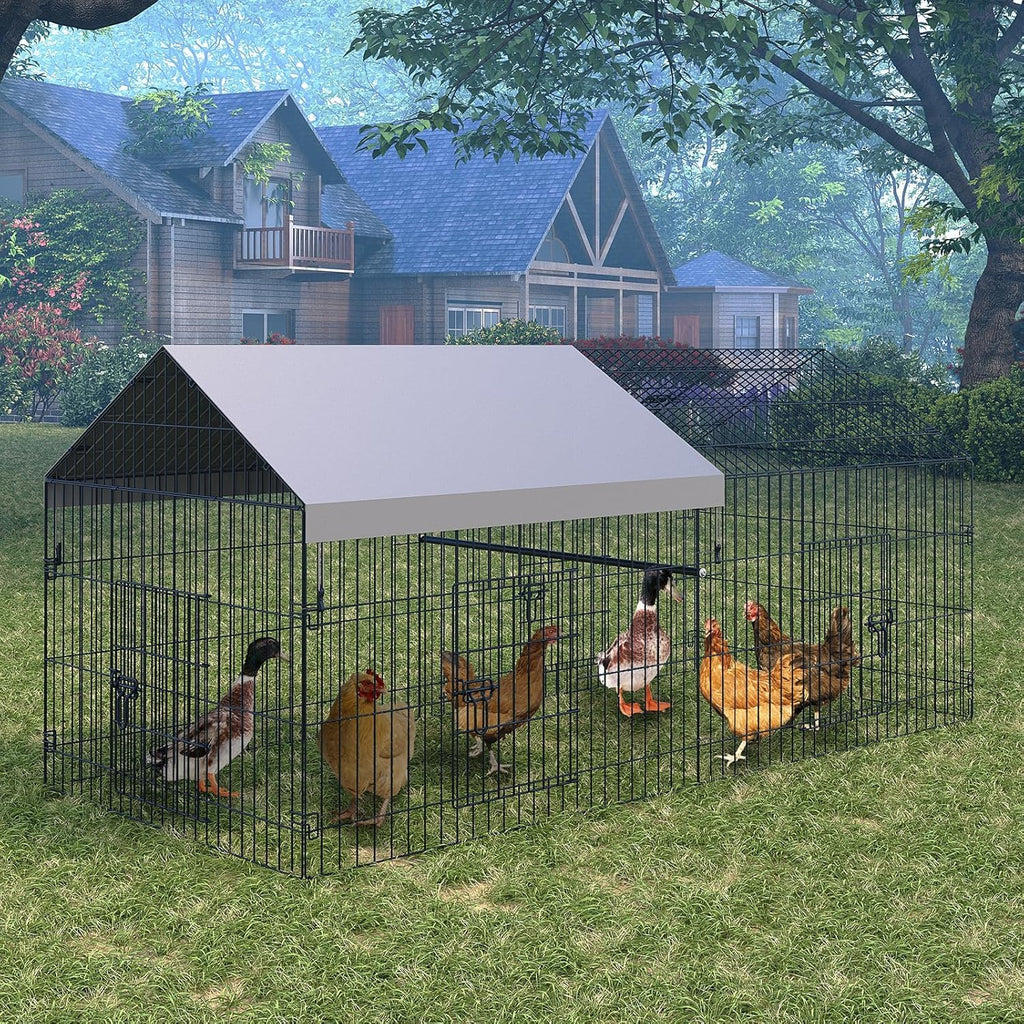 Garvee Chicken Coop 86 in ×40 in Chicken Runs for Yard with Cover Outdoor Metal Chicken Coop for Small Animals Duck Rabbit Hen